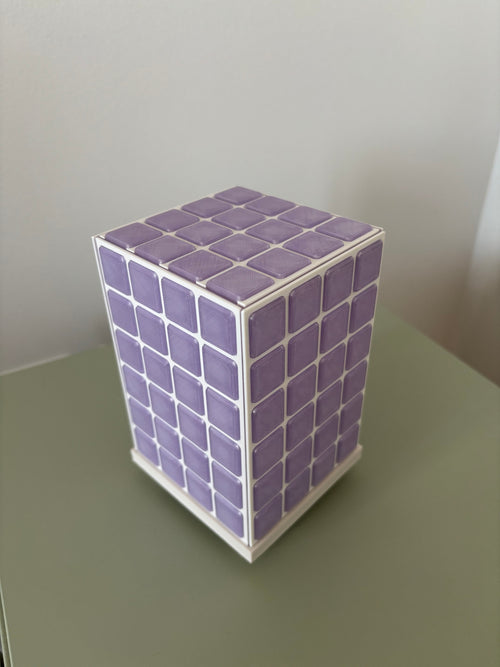 Handmade Tile Style Table Lamp – Geometric Bedside Accent Light