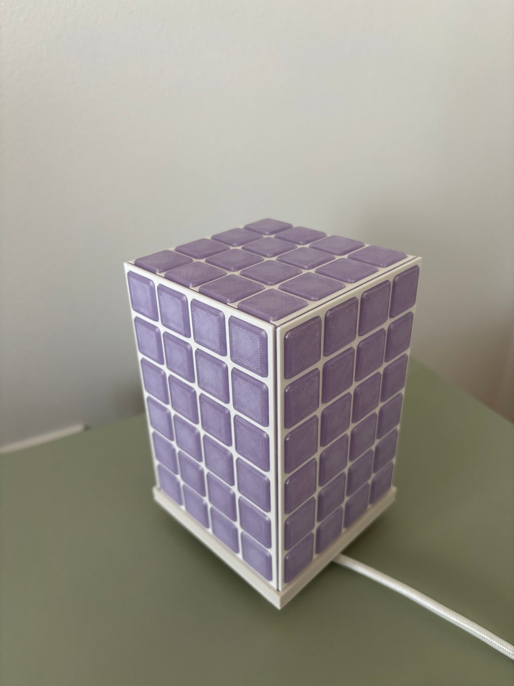 Handmade Tile Style Table Lamp – Geometric Bedside Accent Light