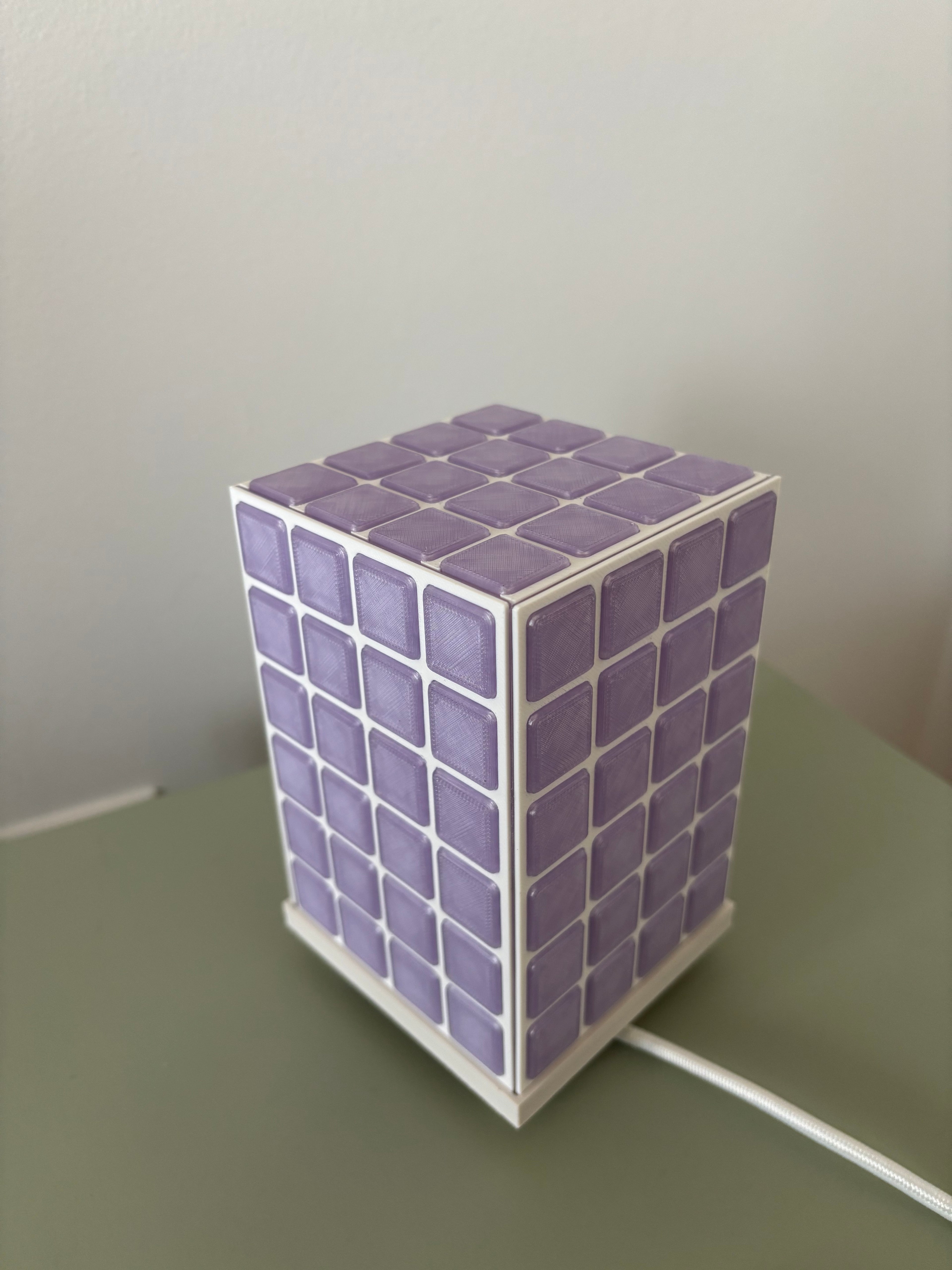 Handmade Tile Style Table Lamp – Geometric Bedside Accent Light