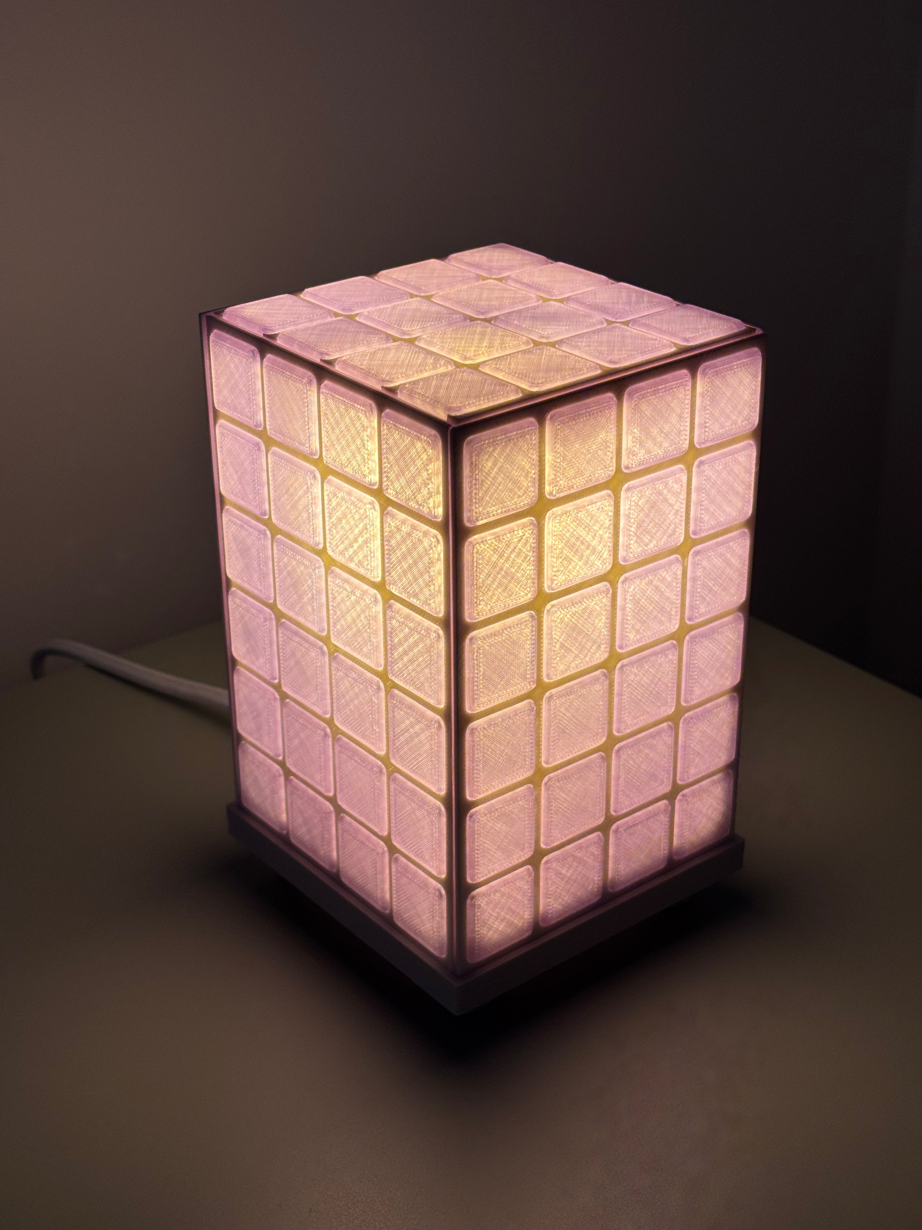 Handmade Tile Style Table Lamp – Geometric Bedside Accent Light