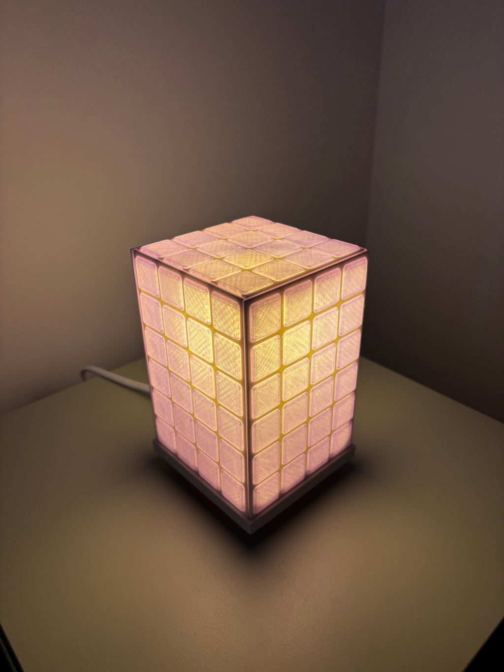 Handmade Tile Style Table Lamp – Geometric Bedside Accent Light