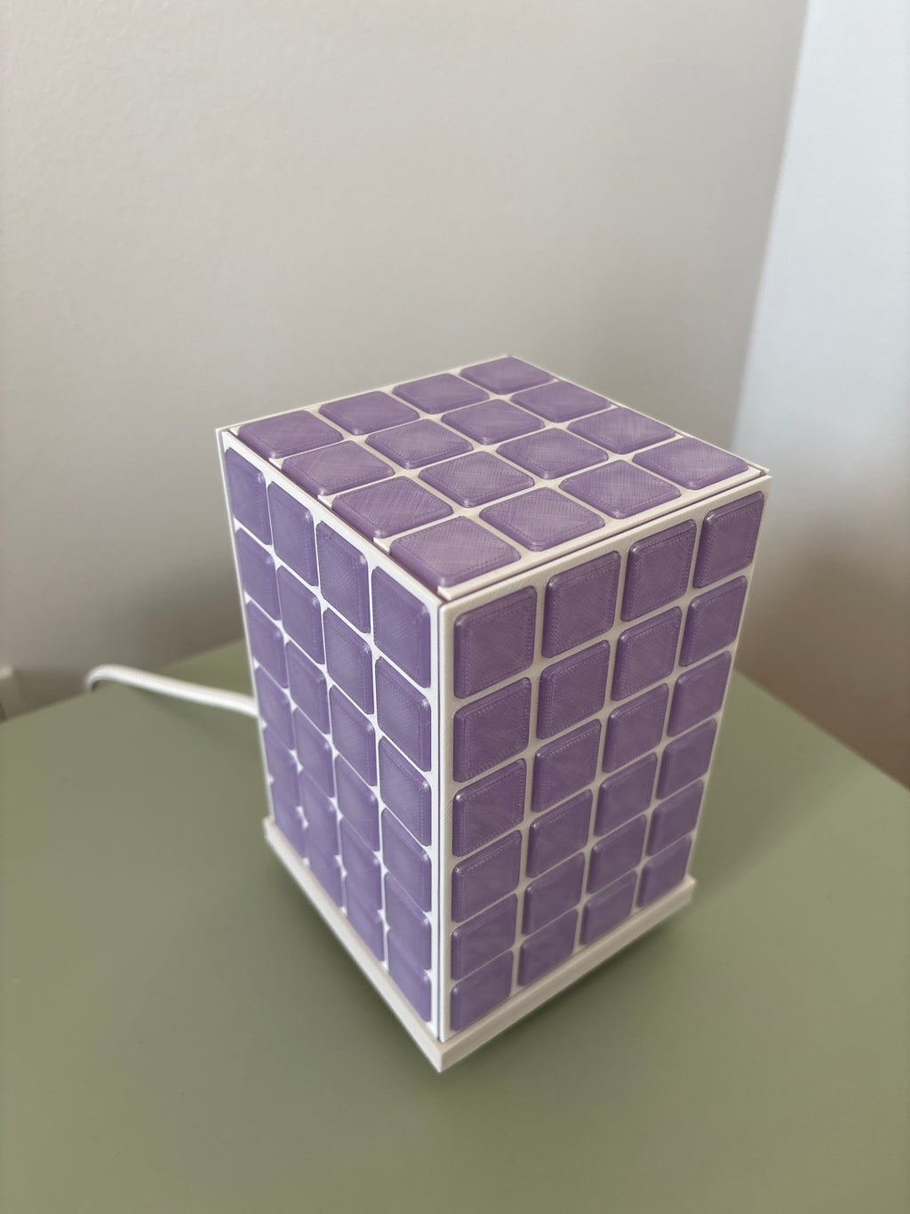 Handmade Tile Style Table Lamp – Geometric Bedside Accent Light