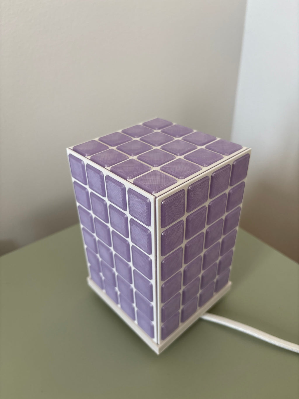 Handmade Tile Style Table Lamp – Geometric Bedside Accent Light