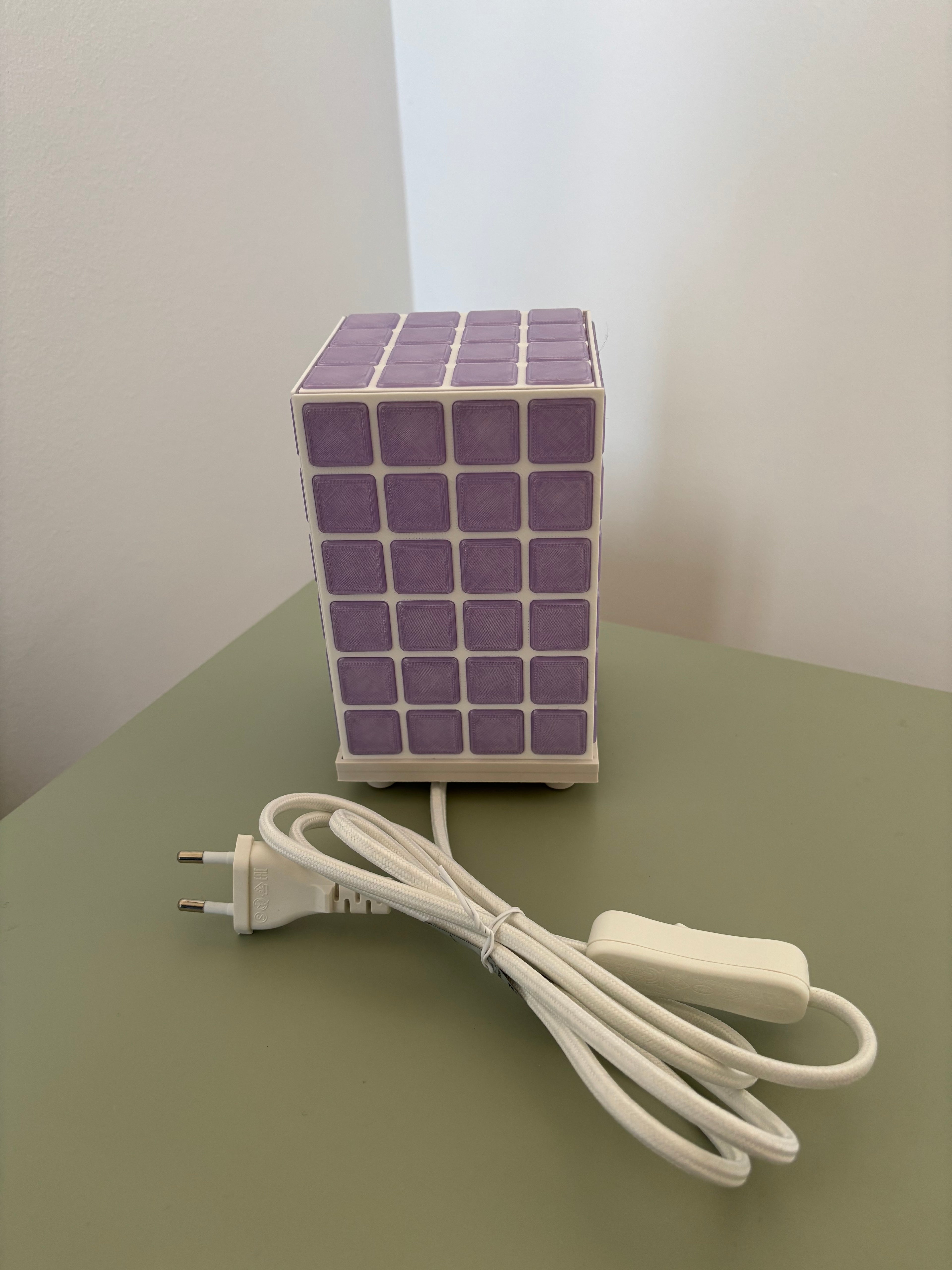 Handmade Tile Style Table Lamp – Geometric Bedside Accent Light